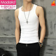 Modal Herrenweste Sommer Hürde Basis Sport Weißer kleiner Schleudermuskel Herren Fitness sexy enge I-Check Hemd Schwarz 6296 Feste Farbe reines Baumwoll 3xl
