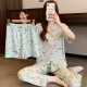 Hanrui Frühlings- und Sommerpyjamas für Frauen Cartoon Milch Seide Drei-teilige Heimkleidung 14126 170 m