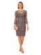 Adrianna Papell Women's Beaded Bell Sleeve Dress, Moonscape Moonscape 8