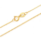 Fat Donglai same style platinum necklace for women 18k gold women's O-shaped chain clavicle chain extended version AU K gold color, about 1.7mm x 40cm thick