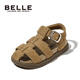 Belle Children's Shoes Children's Fashion Sandals 2025 Summer New Boys Beach Shoes Baby Baotou Shoes Girls Roman Sandals Camel 25 Foot Length 15.9-16.4cm