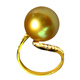 DL 1998 Fat Donglai same model South Sea gold pearl ring Philippine gold beads natural l thick gold seawater pearl 18K gold inlaid Tian | natural South Sea gold pearl ring 12mm