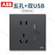 ABB switch socket Xuan Pu frame Yueyan gray single open dual control panel 86 type one open infrared corner lamp CF457-DG 1 piece