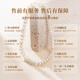 CHINA GOLD natural freshwater pearl necklace mother style clavicle chain plain beads birthday gift for girlfriend and wife (one in a hundred) pearl chain-7-8mm