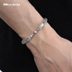 Miss JuJu Domineering Platinum Double Dragon Bead Bracelet Men's pt950 Platinum Double Dragon Head Dragon Bone Bracelet All Specifications are based on the actual weight and the amount will be refunded if the amount is less.