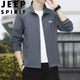 JEEP SPIRIT Jeep Sun Protection Jacket Men's Summer Outdoor Mountaineering Casual Jacket Light Gray Breathable Fishing Wear Light Gray L