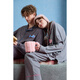 YSO Cool Cat Series Pajamas for Women Spring and Autumn Couple Set Gift Dark Gray Men's Set XL