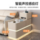 Hexuan Multifunctional Sofa Side Cabinet Smart Solid Wood Storage Cabinet with Socket Living Room Premium Slate Sofa Side Table Storage Cabinet Beige Bull Socket + Light Strip + Wireless Charging Width 30*Length 80*H 85cm