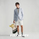 FULL MONTY【纯亚麻】新款西服外套男浅蓝色微纹理西装上衣春夏休闲轻薄单西 浅蓝色20037 46