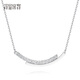 Misu pt950 platinum smile necklace for women, shiny curve chain, platinum clavicle chain, classic pendant birthday gift, weight 3.5-3.7g, length 43+3cm+ blue ribbon gift box