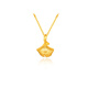 OINE pure gold 3D hard gold pendant plus necklace 999 pure gold jewelry gold gift for girlfriend gold ginkgo single pendant