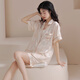 Catman Miiow Pyjama Frauen Sommereis Ice Seide Thin Short Sleeve Shorts Internet Promi-Stil Sommer Cool High-End-Home-Kleidungsstück 6212 Frauenmodell M Empfohlen 80-100