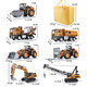 JPHZNB engineering vehicle toy set children's car alloy excavator toy car boy mixer truck excavator seven vehicle set with engineering vehicle carpet