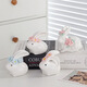 Ceramic decoration rabbit small ornaments home cute creative living room showcase office desk tea pet zodiac crafts pinch flower bunny blue