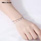 Miss JuJu pt950 platinum double-layer bracelet for women, fashionable platinum transfer bead bracelet, opening, weight 4.0-4.2g