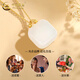 China Gold (CHINA GOLD) Chinese Gold Hetian Jade Small Sugar Cube Necklace for Women 18K Valentine's Day Birthday Gift Year of the Horse Animal Year Gift 18k No Matter Brand Gift Silver Chain + Hotan Jade Shenqing Bracelet Heart-beating Gift Box