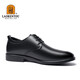 LAORENTOU leather shoes for men, business casual shoes, spring and autumn breathable, wear-resistant, non-slip leather shoes for men, black 41