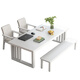 Kezhitu Massivholz großer Schreibtisch Weißer Creme-Stil Computer DESUTOHE LANGE BRAUBE WORKBANCH Home Langer Tisch Mehrfacher Studientisch CR9901# Walnuss Farbe Single Tisch [Desktop Holz dicke Nr. 140x80x75cm