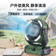 Syouran outdoor camping fan rechargeable fan super long battery life high wind field tent fishing fishing large capacity lithium battery dormitory desktop power bank three-in-one wireless portable military green 20,000 mAh/shaking timer/lighting/power bank multi-purpose