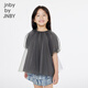 Jnby by JNBY Jiangnan Buyi children's clothing A-type short-sleeved shirt solid color round neck summer girls 1P4210730 031/dark gray 120 cm
