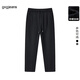 Gxg.jeans men's casual pants plus velvet simple loose straight trousers 24 winter new style black-1 175/L