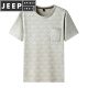 Jeep Spirit2025 Camiseta de manga corta para hombres de verano para personas jóvenes y de mediana edad con bolsillo redondeo de seda de helado transpirable para hombres migray migray 688 2xl 180