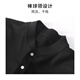 Mr. Cloth Fashion Stand Collar Pure Cotton Men's T-shirt Spring and Summer New Slim Black Short Sleeve Business Casual AT12023 Black L (175)