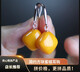 Xinxiangdu simple and versatile natural genuine amber old beeswax ear hook earrings S925 silver chicken oil yellow square temperament