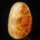 Zhenghe Jewelry's exquisite beeswax carvings with pretty colors, machine oil yellow beeswax flower blossoms and rich pendants weighing about 15.28 grams including chain