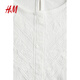 H&M children's clothing children's girls' shirt spring texture strap lace puff short-sleeved top 1286188 white 110 110/56