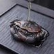 Purple pottery crab tea drain all-ceramic integrated filter set can raise tea pets ornaments household tea filter tea partition crab filter tea pet