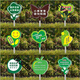 Cartoon green signboard care for small lawn prompts customized flower and grass slogans instructions outdoor garden tree warnings A-05 50x70cm