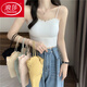 LangSha anti-exposure summer ice silk camisole underwear female students thin beautiful back tube top with chest pad all-in-one bra white + yellow (two-piece combination) L (recommended 100-130Jin Jin is equal to about 0.5 kg)