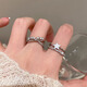 KZD999 sterling silver star zircon open ring female niche design student party light luxury decorative index finger ring star ring two-piece set same style