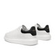 Belle Contrast Color White Shoes Men's Autumn Cowhide Comfortable Thick-soled Casual Sneakers A1160CM3 Black Tail 42