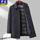 ROMON (ROMON) mid-length double-sided woolen coat for men's winter thickened wool duck down jacket for middle-aged and elderly people to removable inner liner men's clothing gray Thickened XL 180 (recommended 135-150Jin [Jin equals 0.5 kg])