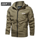 Jeep Spirit Jeep Herbst Casual Herren-Outdoor-Jacke großer Größe Solid Farbe Lose Fleece Jacke mittleren und jungen Menschen wasserdichtes Militärgrün 1391 XL