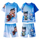 2025 new swimsuit for children and boys, short-sleeved sunscreen, quick-drying hot spring swimsuit, middle and older children Nezha cartoon swimsuit 23-Ao Bing L LL suitable for weight 20-40Jin Jin is equal to 0.5 kg