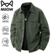 Cat Man Jacket Men's Spring and Autumn Jacket Casual Lapel Retro Workwear Versatile Business Men's Top Black XL