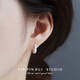 Qiuyu S99 Pure Silver Crushed Ice Earrings Light Luxury High-end Earrings Silver Earrings Women's New Chinese Valentine's Day Gift S99 Pure Silver Gold-plated Earrings Gift Box + Gold