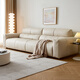 Quanyou Home Egg Roll Sofa Living Room Cream Style Furniture Household First Layer Cowhide Straight Row Genuine Leather Art Sofa Furniture