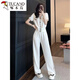 Holzspecker-Mode-Alter reduziert Casual Sports Set Women's Summer 2025 Neue Temperament Göttin Style Kurzärmel weites Bein zweiteiliger Grau 826 s