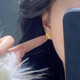 BZK gold fugitive princess bow earrings for girls 999 pure gold 2025 spring and summer new pure gold earrings 0.01g star earrings