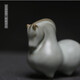Antis Official Quality Ru Kiln Little Tang Horse Tea Pet Azure Split Tea Play Small Ornament Paperweight Pen Holder Ceramic Tea Set Ru Kiln - Little Tang Horse Pair + Gift Box