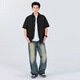 
Miniso ice silk cool shirt men's short-sleeved thin breathable casual teenager high-end summer shirt Z white XL