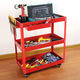RSRDDYXJ Tool Cart Trolley Toolbox Multifunctional Workshop Multi-layer Storage Shelf Three-Layer Thickened Tool Trolley Internet Celebrity Model Red and Blue + Backplate Model