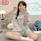 LangSha’s new pajamas for women in summer cotton short-sleeved shorts hot-selling cute dormitory sweet thin two-piece set home clothing 1049 Radish Rabbit M 80-100