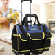 Ye Yu Tool Box Canvas Bag Woodworking Tool Collection Hardware Electrician Storage Box Trolley Household Multi-Function Large Tool Bag Trolley Style Yellow 16 Inch With Code Lock + Parts