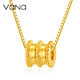 Vana small waist 18K gold necklace female gold transfer bead pendant birthday gift for girlfriend and wife 18K gold pendant free silver chain