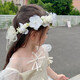 Lingmeng children's garland headband, stage performance hair accessories, flower headband, princess garland, little girl photo headdress, white garland 1 piece